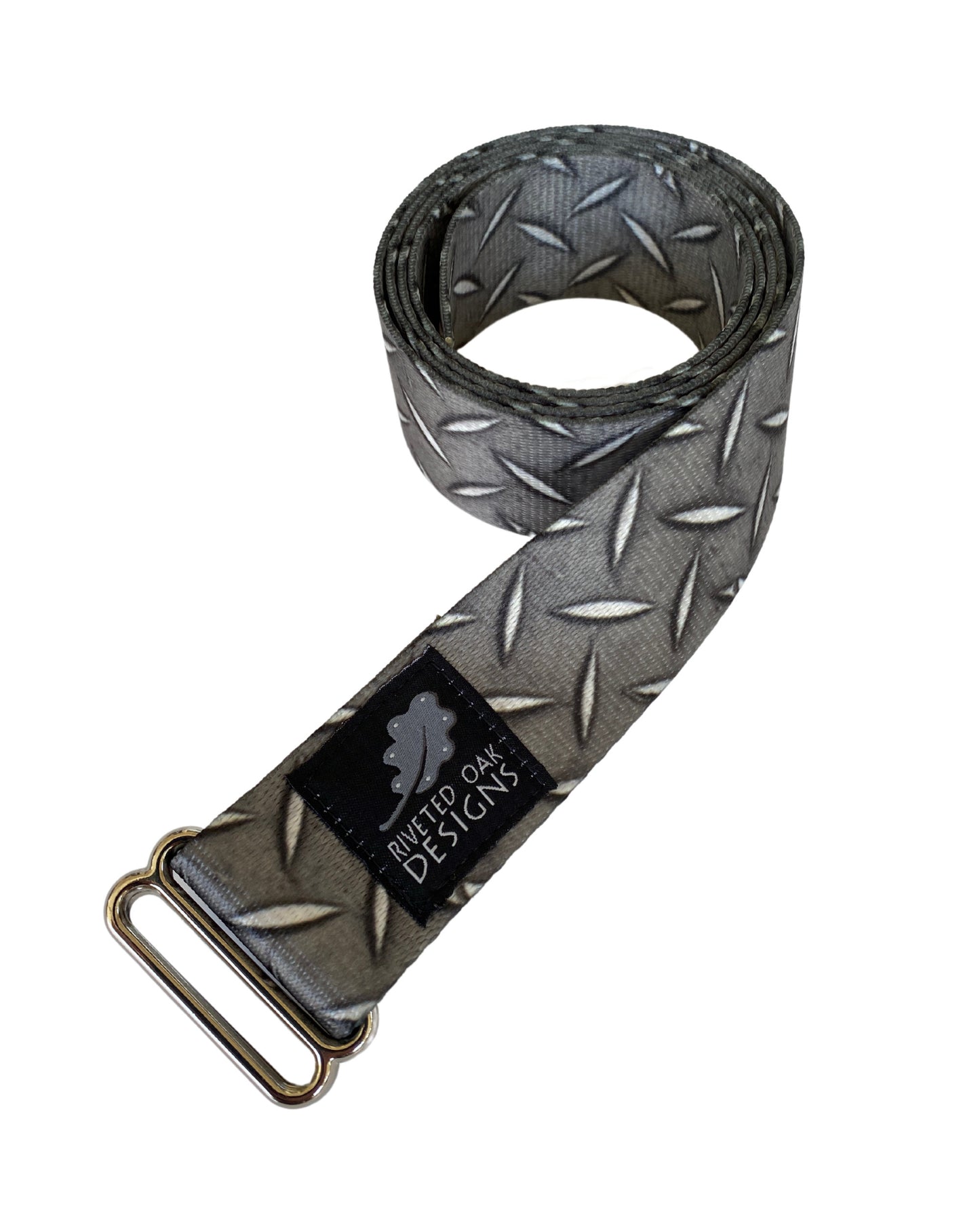 Gray Diamond Plate Webbing Double Slider Belt - 1.5" Grey Hiking Belt - Backpacking Belt - EDC Belt - Hiking Gear - Backpacking Gear