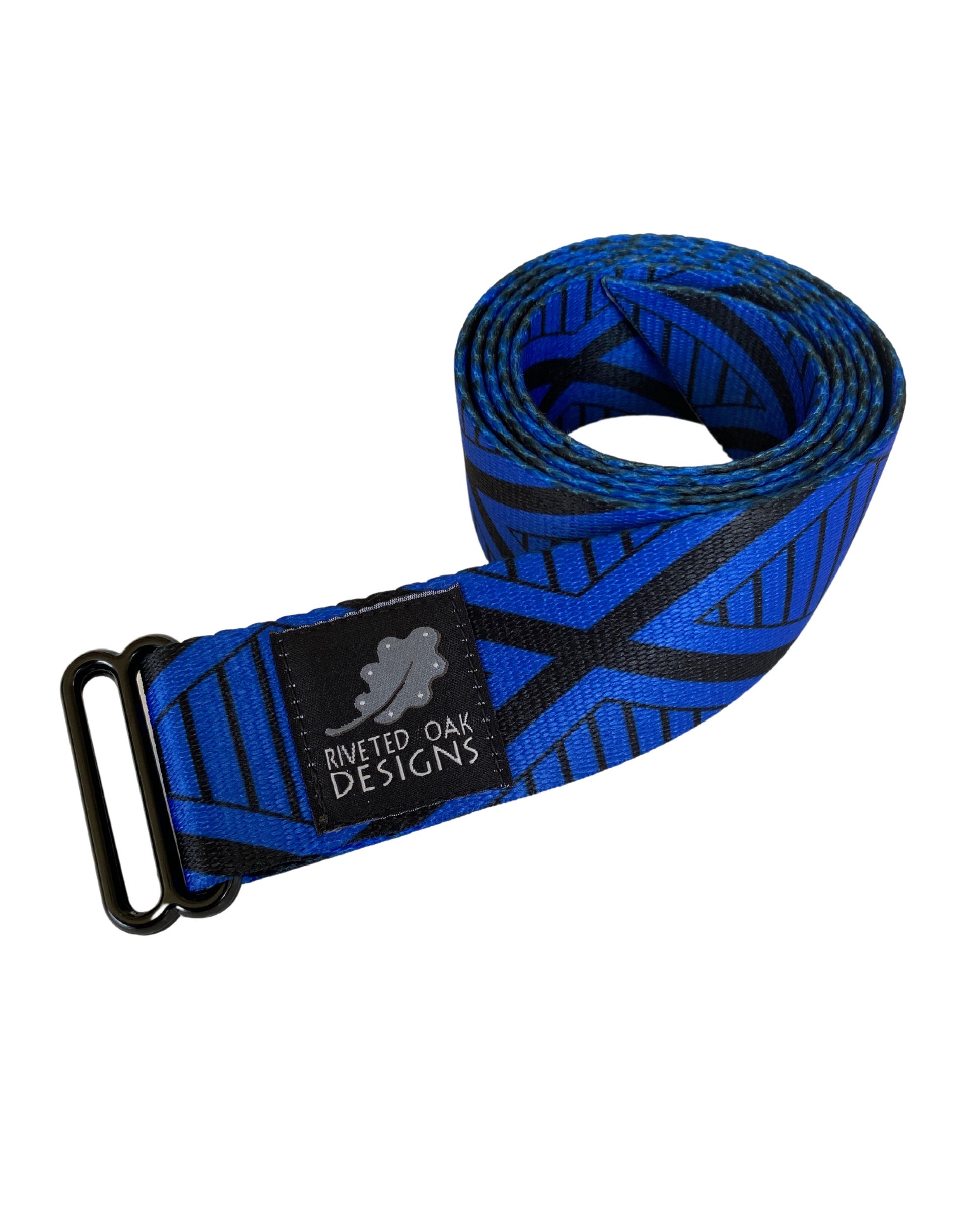 Blue Diamond Webbing Double Slider Belt - 1.5" Blue Hiking Belt - Backpacking Belt - EDC Belt - Hiking Gear - Backpacking Gear