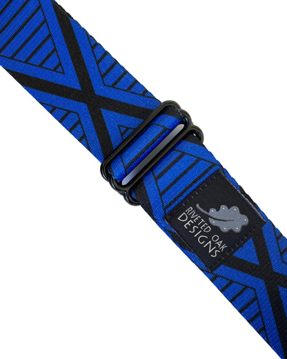 Blue Diamond Webbing Double Slider Belt - 1.5" Blue Hiking Belt - Backpacking Belt - EDC Belt - Hiking Gear - Backpacking Gear