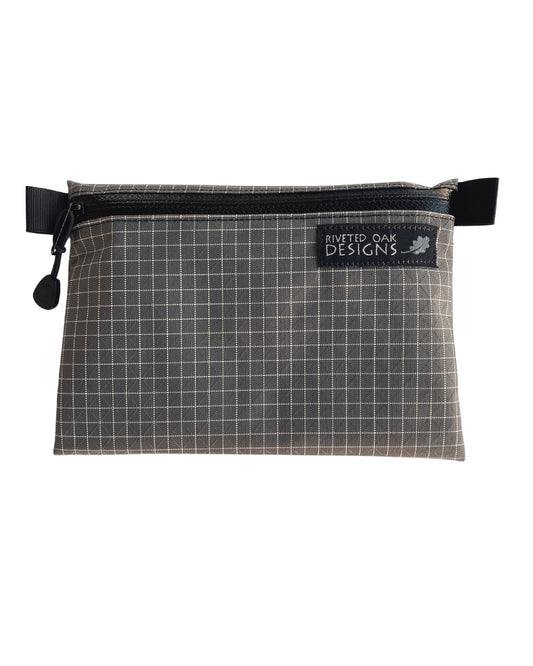 5"x7" Gray HDPE Gridstop Zipper Pouch - Ultralight Pouch - Dyneema Pouch - Ultralight Backpacking Gear - Hiking Pouch