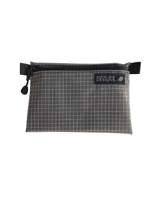 5"x7" Gray HDPE Gridstop Zipper Pouch - Ultralight Pouch - Dyneema Pouch - Ultralight Backpacking Gear - Hiking Pouch