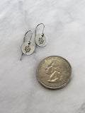Autumn Leaves Earrings - Silver Leaf Jewelry - Stainless Steel Stamped Round Dangle Earrings - Silver Maple Earrings