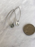 Drop Simple Pine Earrings - Pine Tree Earrings - Stainless Steel Stamped Round Dangle Earrings - Silver Pine Jewelry