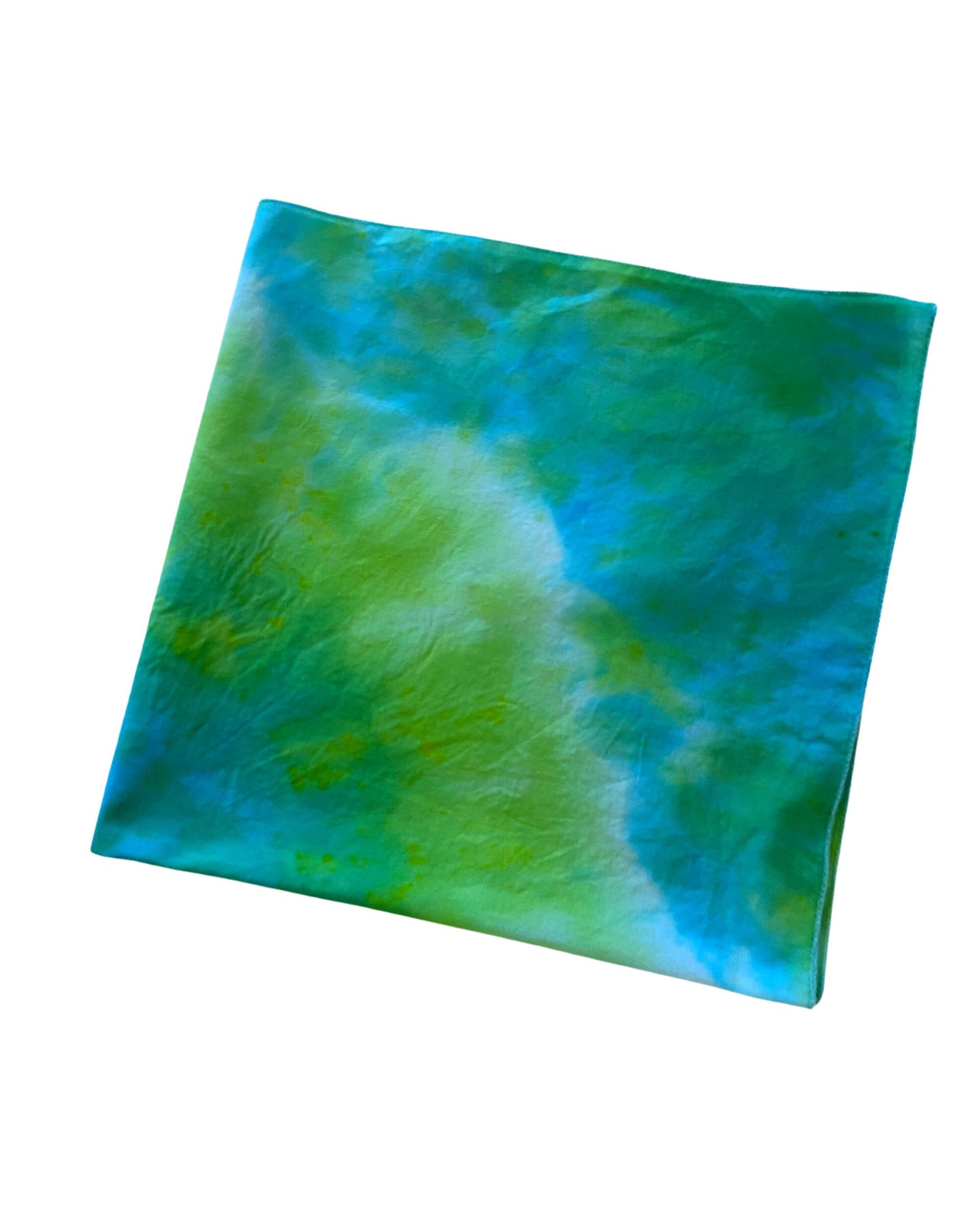 Ellie B's Creations Yellow Green Swirl Tie Dye Bandanna - Tie Dye Handkerchief - Dyed Bandana - Colorful Bandana -
