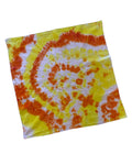 Ellie B's Creations Orange Yellow Spiral Tie Dye Bandanna - Tie Dye Handkerchief - Dyed Bandana - Colorful Bandana -