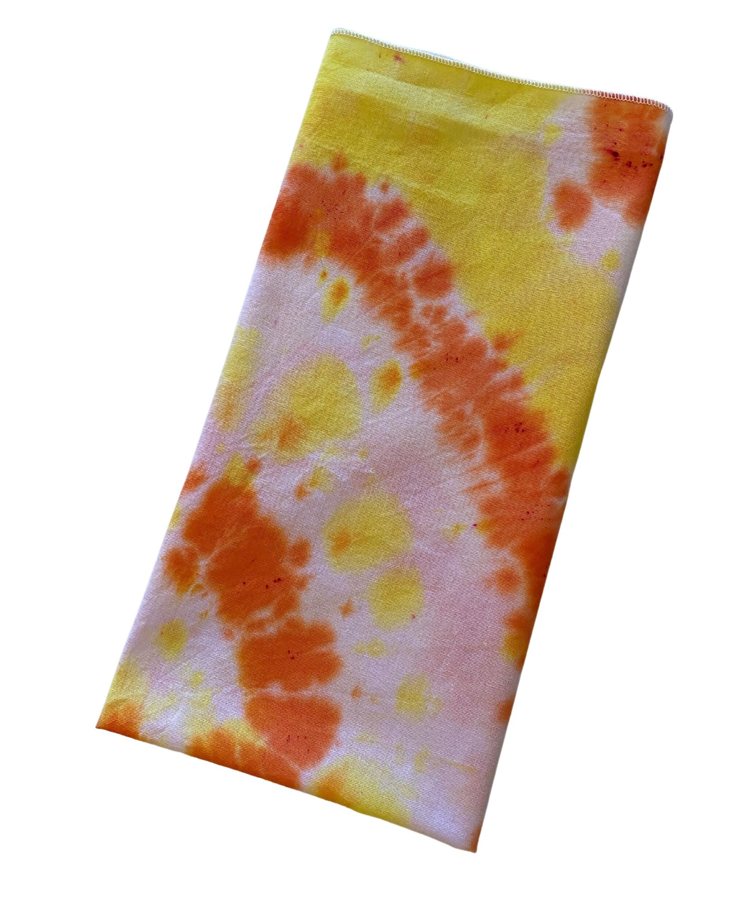 Ellie B's Creations Orange Yellow Spiral Tie Dye Bandanna - Tie Dye Handkerchief - Dyed Bandana - Colorful Bandana -
