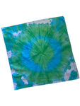 Ellie B's Creations Green Blue Bullseye Tie Dye Bandana - Tie Dye Handkerchief - Dyed Bandana - Colorful Bandana -
