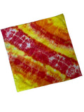 Ellie B's Creations Red Orange Yellow Striped Tie Dye Bandana - Tie Dye Handkerchief - Dyed Bandana - Colorful Bandana -