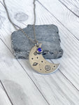 Ellie B's Creations - Galaxy Necklace - Silver Planets and Stars Necklace - Hand Stamped Space Necklace - Moon and Stars Pendant