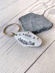 Ellie B's Creations - Forest Explore Keychain - Aluminum Trees Keychain - Hand Stamped Forest Lovers Gift - Adventure Keychain