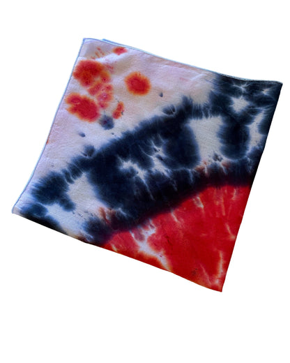 Ellie B's Creations Black Red Bullseye Tie Dye Bandanna - Tie Dye Handkerchief - Dyed Bandana - Colorful Bandana -