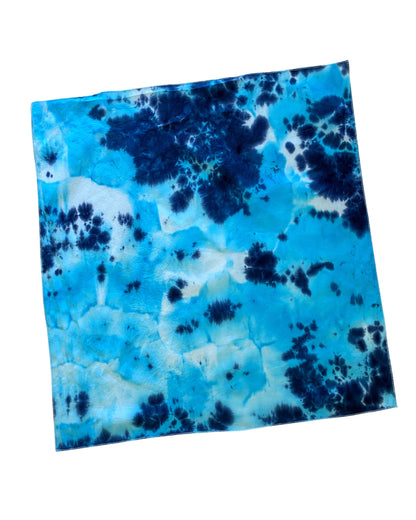 Ellie B's Creations Blue Crumple Tie Dye Bandanna - Tie Dye Handkerchief - Dyed Bandana - Colorful Bandana -