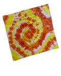 Ellie B's Creations Orange Yellow Spiral Tie Dye Bandanna - Tie Dye Handkerchief - Dyed Bandana - Colorful Bandana -