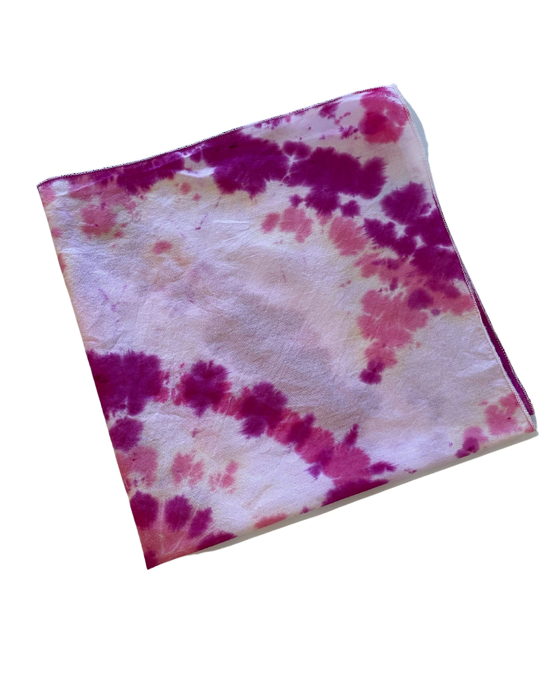 Ellie B's Creations Pink Spiral Tie Dye Bandanna - Tie Dye Handkerchief - Dyed Bandana - Colorful Bandana -