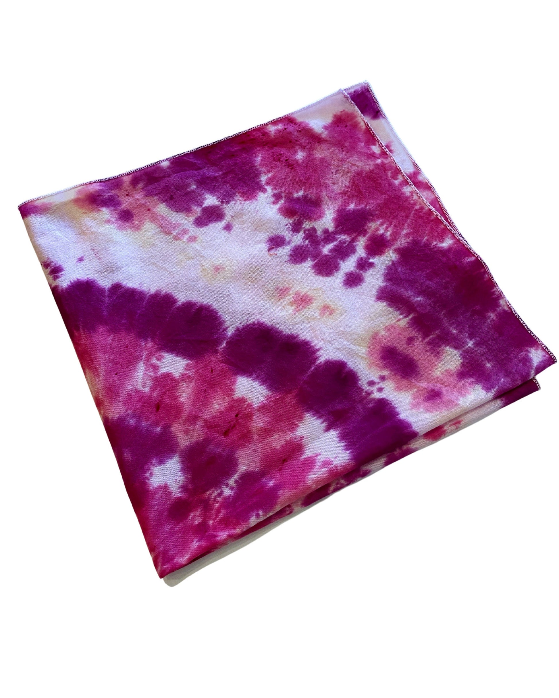 Ellie B's Creations Pink Spiral Tie Dye Bandanna - Tie Dye Handkerchief - Dyed Bandana - Colorful Bandana -