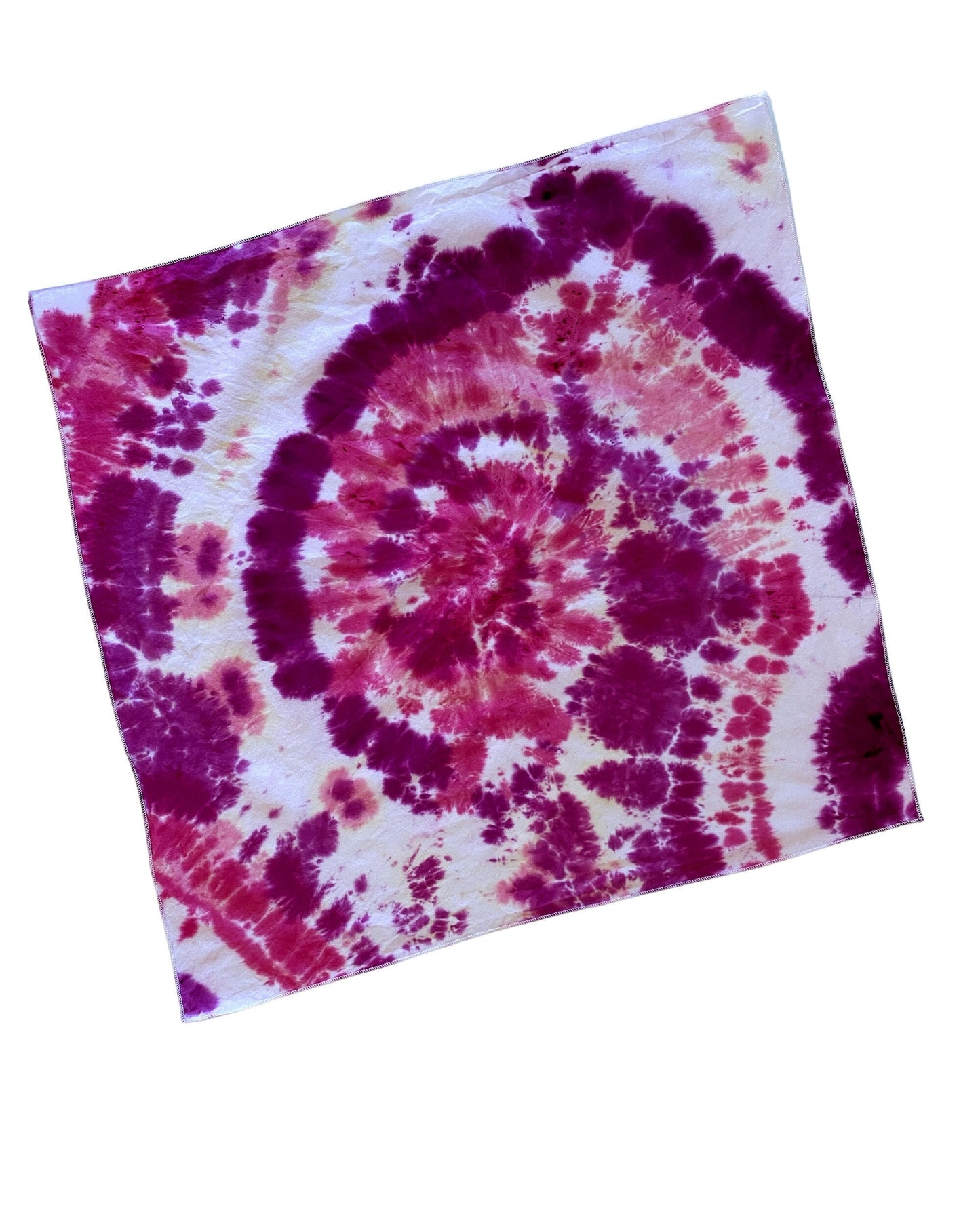 Ellie B's Creations Pink Spiral Tie Dye Bandanna - Tie Dye Handkerchief - Dyed Bandana - Colorful Bandana -