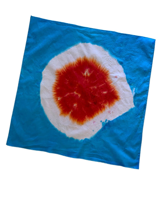 Ellie B's Creations Red White Blue Bullseye Tie Dye Bandanna - Tie Dye Handkerchief - American Bandana - Patriotic Bandana -