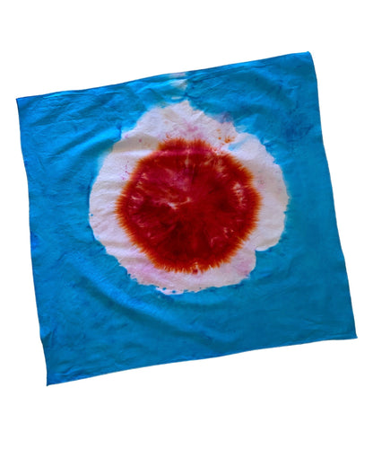 Ellie B's Creations Red White Blue Bullseye Tie Dye Bandanna - Tie Dye Handkerchief - American Bandana - Patriotic Bandana -