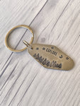 Ellie B's Creations - Forest Explore Keychain - Aluminum Trees Keychain - Hand Stamped Forest Lovers Gift - Adventure Keychain