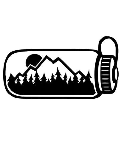 Pines and Mountains Car Decal - Waterbottle Mountain Scene Sticker - Forest Decal - Adventure Sticker - Outdoor Recreation Sticker