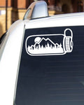 Pines and Mountains Car Decal - Waterbottle Mountain Scene Sticker - Forest Decal - Adventure Sticker - Outdoor Recreation Sticker