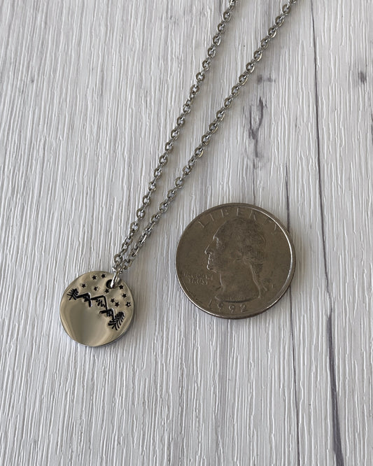 Mountains & Stars Necklace - Stainless Steel Mountains Stars Necklace - Backpacker Gift - Minimalist Hiker Necklace