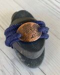 Ellie B's Creations Copper Sierra Storm Blue Wrap Bracelet - Rustic Camping Bracelet - Cuff Bracelet - Wrap Bracelet - Mountain Storm