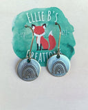 Ellie B's Creations - Silver Round Rainbow Earrings - Hand Stamped Rainbow Earrings - Rainbow Textured Earrings - Rainbow Jewelry
