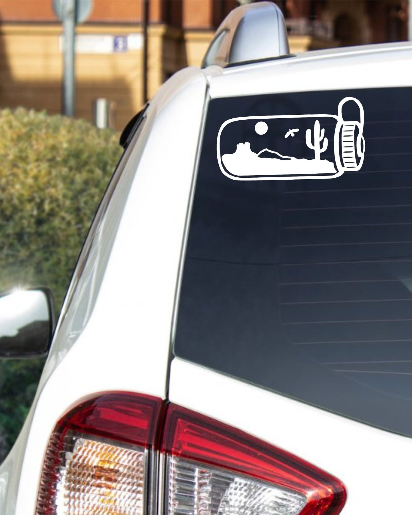 Desert Car Decal - Waterbottle Desert Scene Sticker - Desert Decal - Adventure Sticker - Outdoor Recreation Sticker - Saguaro Decal