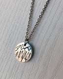 Mountainside & Pines Necklace - Stainless Steel Mountains Necklace - Backpacker Gift - Minimalist Hiker Necklace