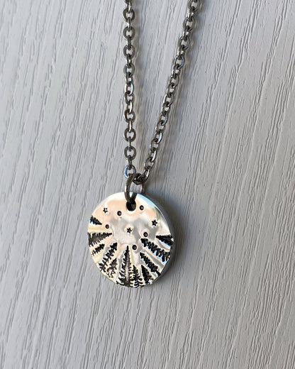 Forest Starry Night Necklace - Pines & Stars Necklace - Backpacker Gift - Minimalist Hiker Necklace - Hiker Camper Gift - Hiking Gift