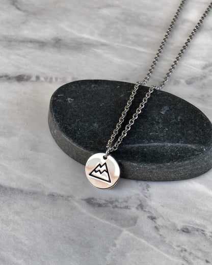 Triangle Mountain Peaks Necklace - Stainless Steel Mountains Necklace - Backpacker Gift - Minimalist Hiker Necklace