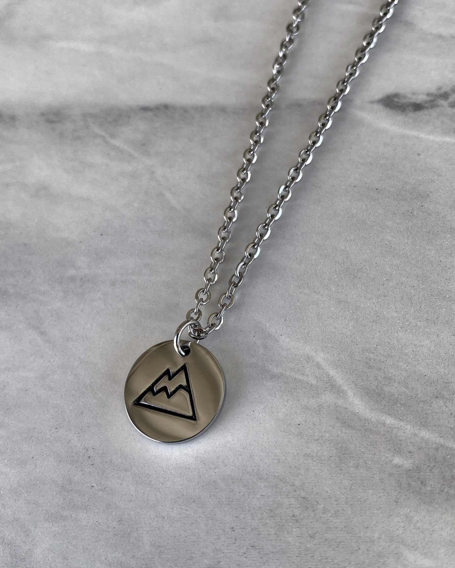 Triangle Mountain Peaks Necklace - Stainless Steel Mountains Necklace - Backpacker Gift - Minimalist Hiker Necklace