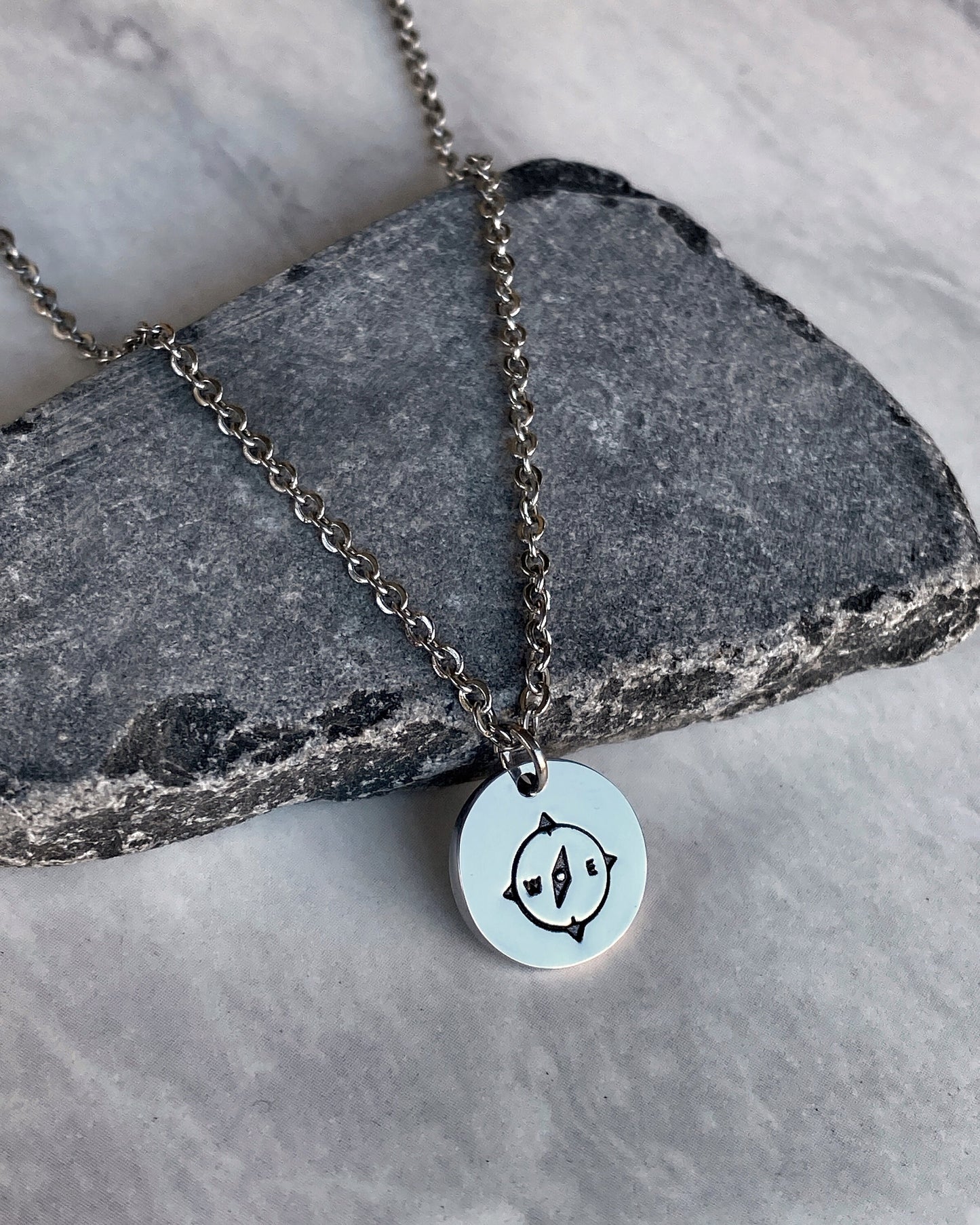 Compass Necklace - Stainless Steel Travel Necklace - Traveler Gift - Minimalist Traveler Necklace - Travel Jewelry - Compass Jewelry