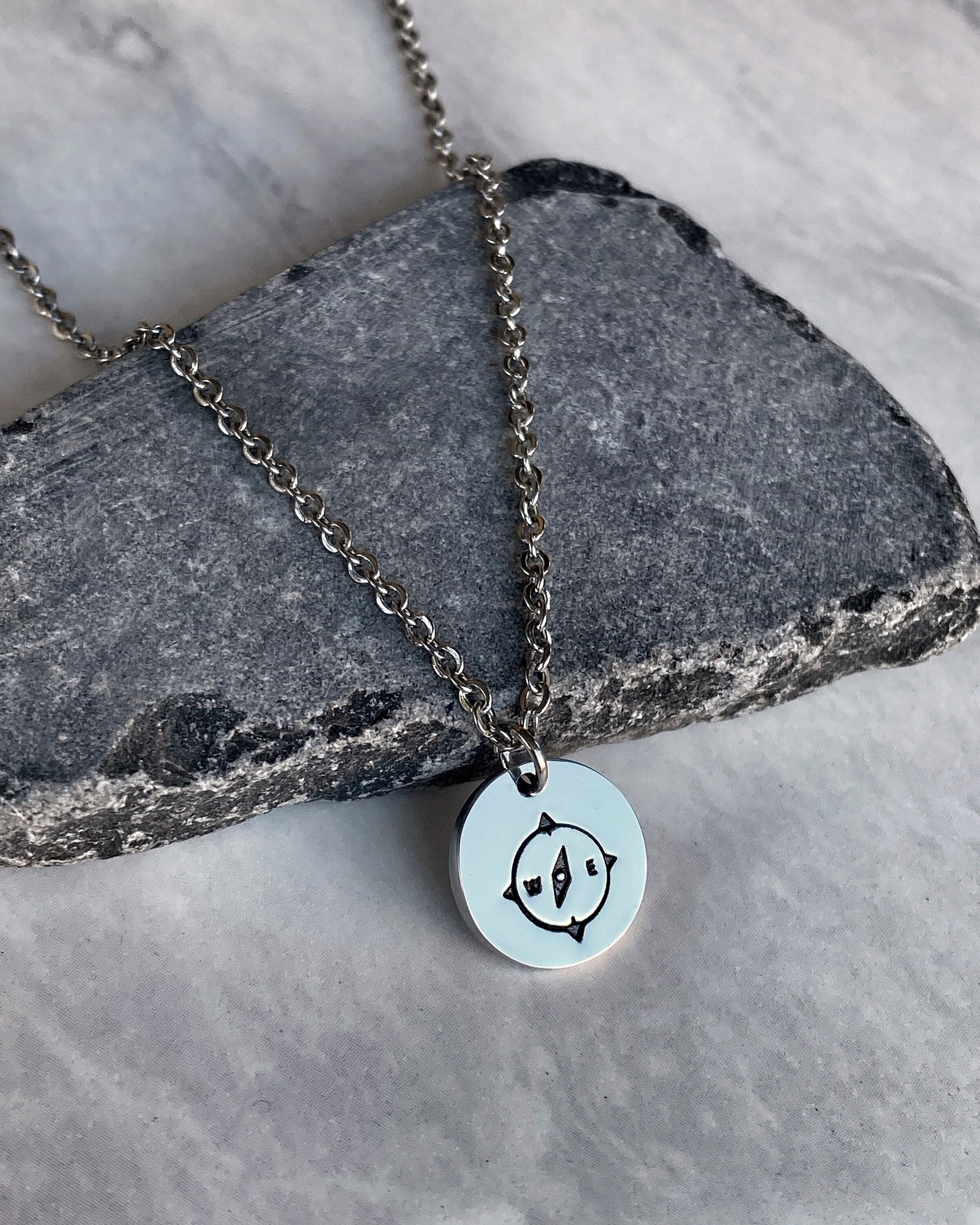 Compass Necklace - Stainless Steel Travel Necklace - Traveler Gift - Minimalist Traveler Necklace - Travel Jewelry - Compass Jewelry