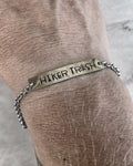 Hiker Trash Stainless Steel Bracelet - Stainless Steel Hiker Bracelet - Hiker Jewelry - Backpacker Jewelry - Backpacker Bracelet
