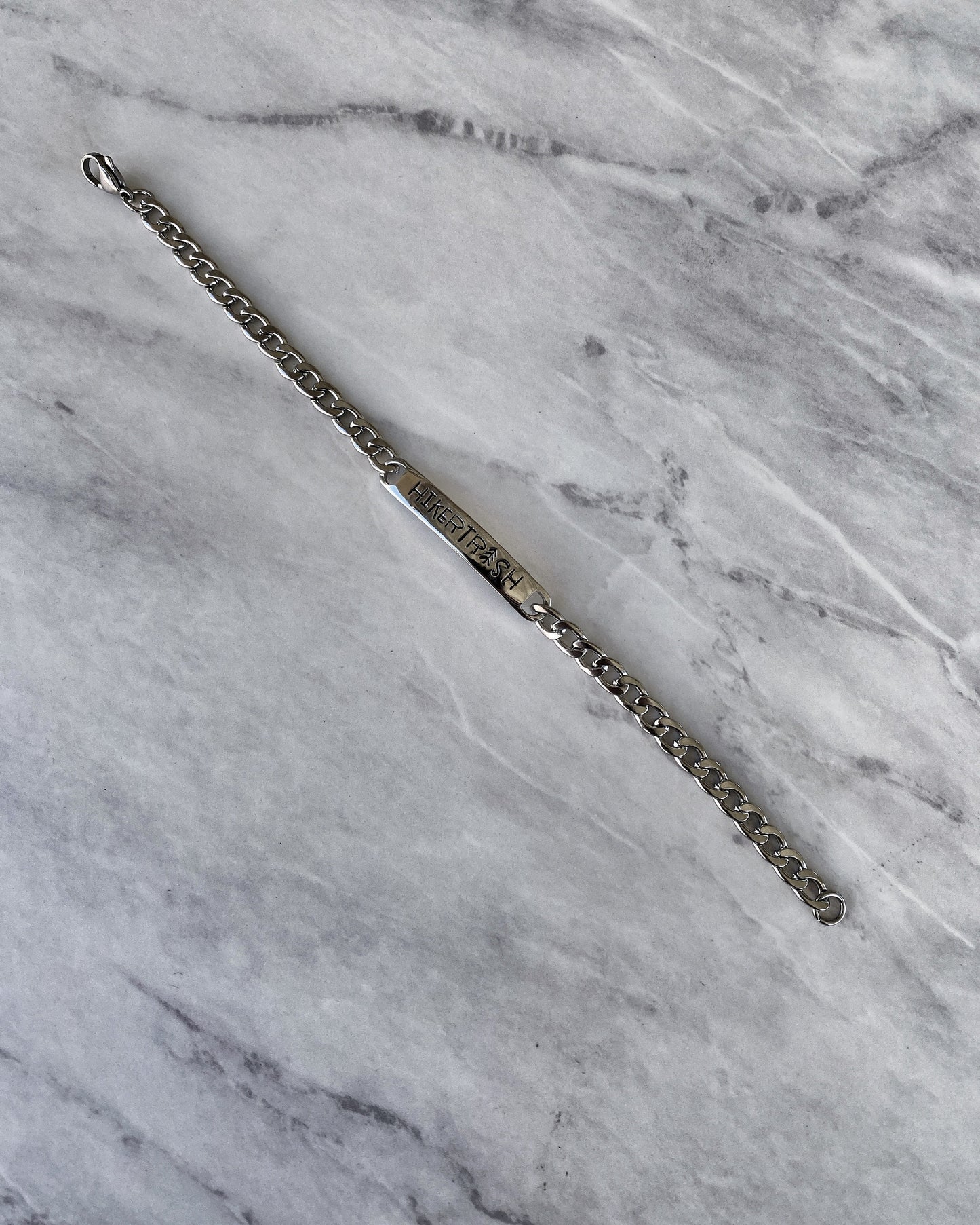 Hiker Trash Stainless Steel ID Bracelet - Stainless Steel Hiker Bracelet - Hiker Jewelry - Backpacker Jewelry - Backpacker Bracelet