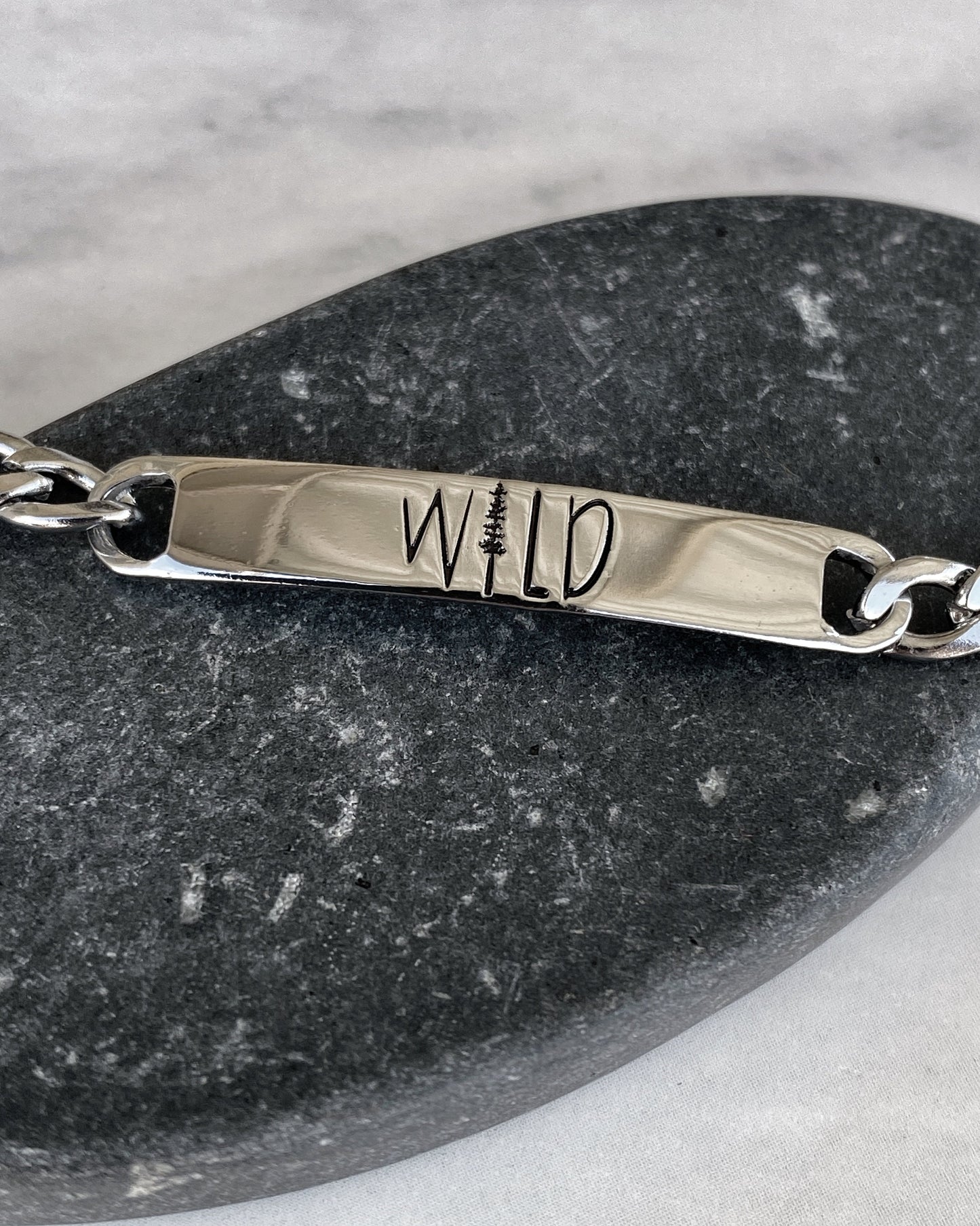 Wild Stainless Steel ID Bracelet - Stainless Steel Free Spirit Bracelet - Hiker Jewelry - Backpacker Jewelry - Backpacker Bracelet
