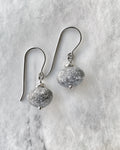 Beach Stone Earrings - Silver Stone Earrings - Silver Dangle Earrings - Beach Pebble Earrings - Natural Stone Earrings - Grey Stone Earrings