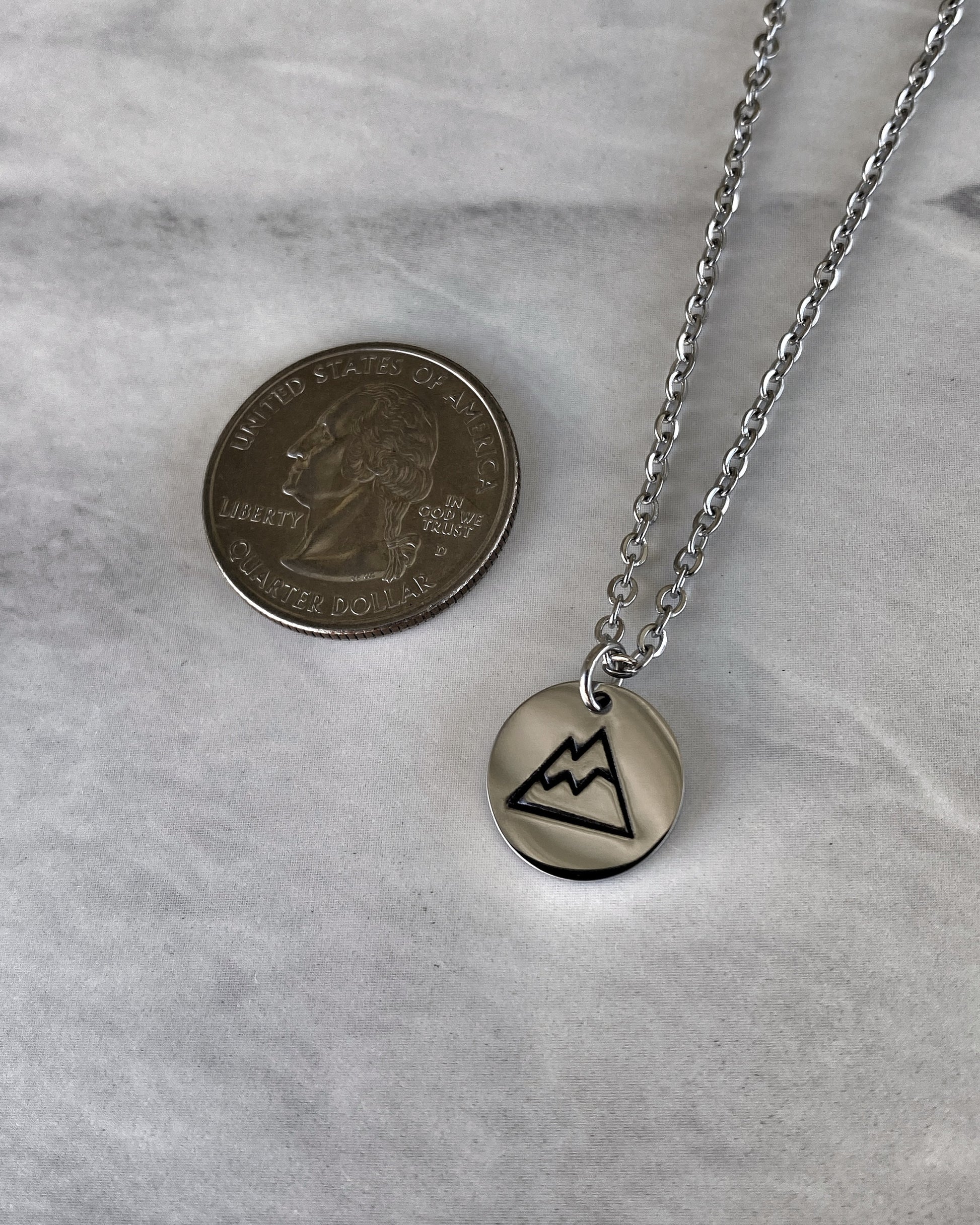 Triangle Mountain Peaks Necklace - Stainless Steel Mountains Necklace - Backpacker Gift - Minimalist Hiker Necklace