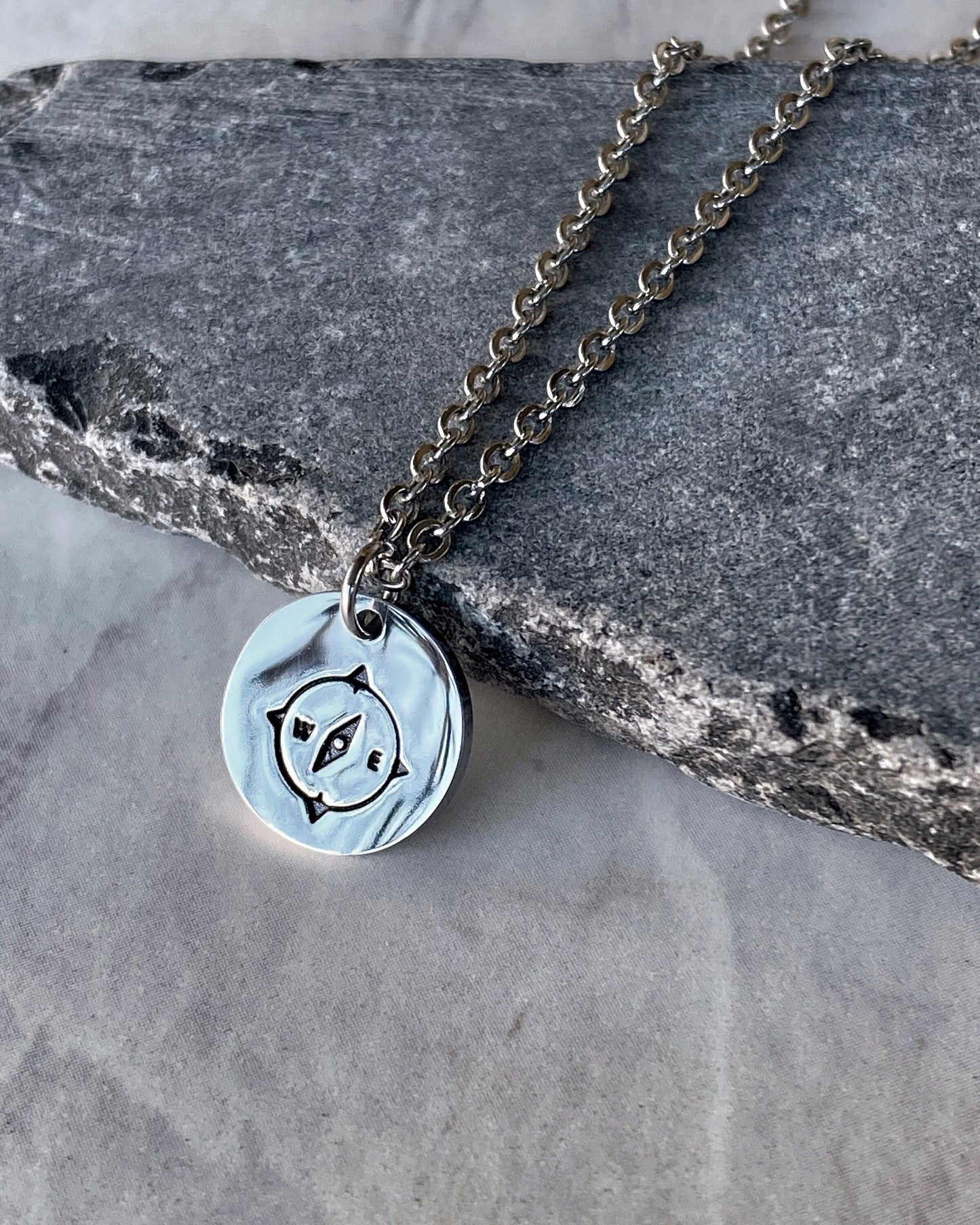 Compass Necklace - Stainless Steel Travel Necklace - Traveler Gift - Minimalist Traveler Necklace - Travel Jewelry - Compass Jewelry