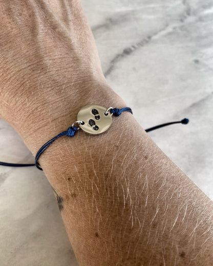 Boot Prints Stainless Steel & Cord Bracelet - Stainless Steel Hiker Bracelet - Hiker Jewelry - Stainless Steel Travel Jewelry