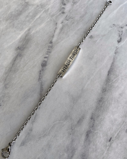 Hiker Trash Stainless Steel Bracelet - Stainless Steel Hiker Bracelet - Hiker Jewelry - Backpacker Jewelry - Backpacker Bracelet