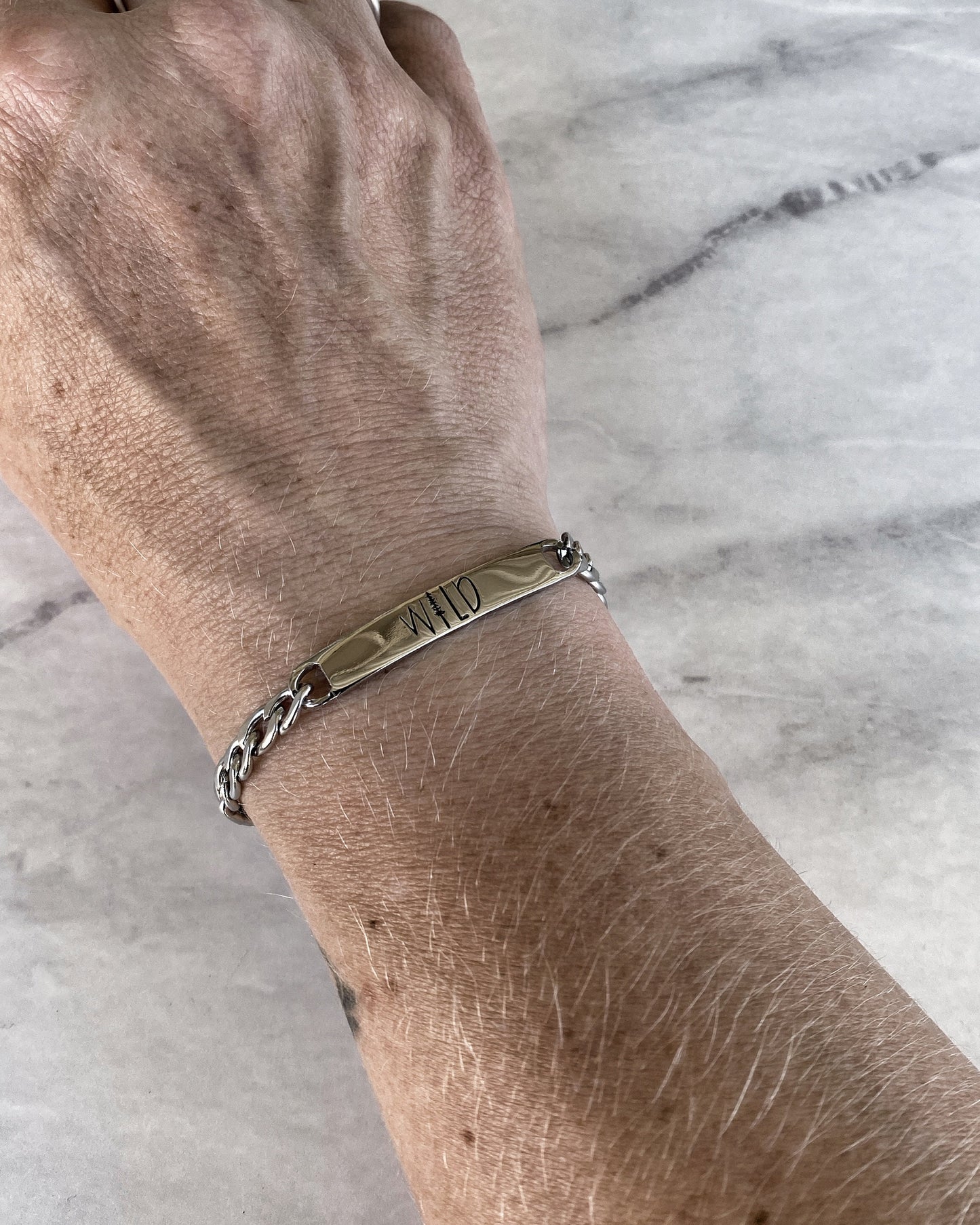 Wild Stainless Steel ID Bracelet - Stainless Steel Free Spirit Bracelet - Hiker Jewelry - Backpacker Jewelry - Backpacker Bracelet