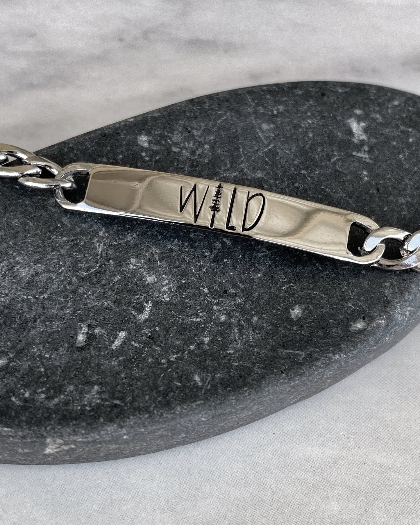 Wild Stainless Steel ID Bracelet - Stainless Steel Free Spirit Bracelet - Hiker Jewelry - Backpacker Jewelry - Backpacker Bracelet