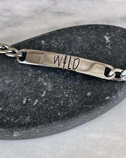 Wild Stainless Steel ID Bracelet - Stainless Steel Free Spirit Bracelet - Hiker Jewelry - Backpacker Jewelry - Backpacker Bracelet