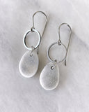 Stone Earrings - Silver Stone Earrings - Stainless Steel Earrings - Beach Pebble Earrings - Natural Stone Earrings - River Rock Earrings