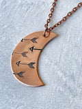 Ellie B's Creations - Crescent Moon Arrows Necklace - Archery Necklace - Hand Stamped Nature Necklace - Boho Pendant