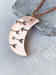 Ellie B's Creations - Crescent Moon Arrows Necklace - Archery Necklace - Hand Stamped Nature Necklace - Boho Pendant