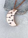 Ellie B's Creations - Crescent Moon Arrows Necklace - Archery Necklace - Hand Stamped Nature Necklace - Boho Pendant